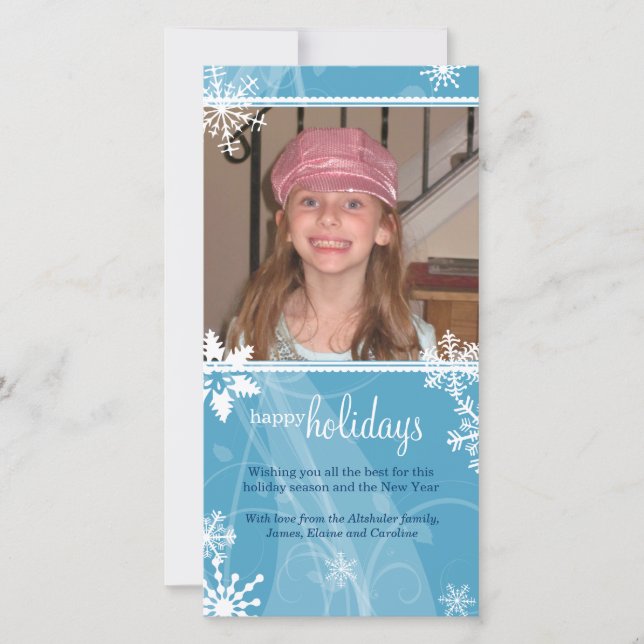 Carte de vœux de vacances Flocons Tourbillonnants (Devant)