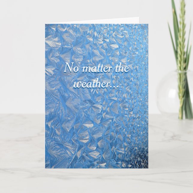 Carte de vœux de vacances Givre d'hiver – Vœux cha (Devant)