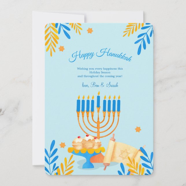 Carte de vœux de vacances Hanukkah Elements (Devant)