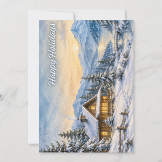 Carte de vœux de vacances hivernales merveilleuses