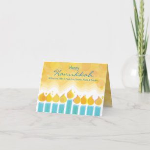 Carte de vœux de vacances MENORAH LIGHTS Hanukkah