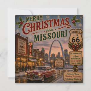 Carte de vœux de vacances Missouri Mother Road
