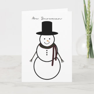 Carte de voeux de vacances "Mr Snowman" (5" x 7")