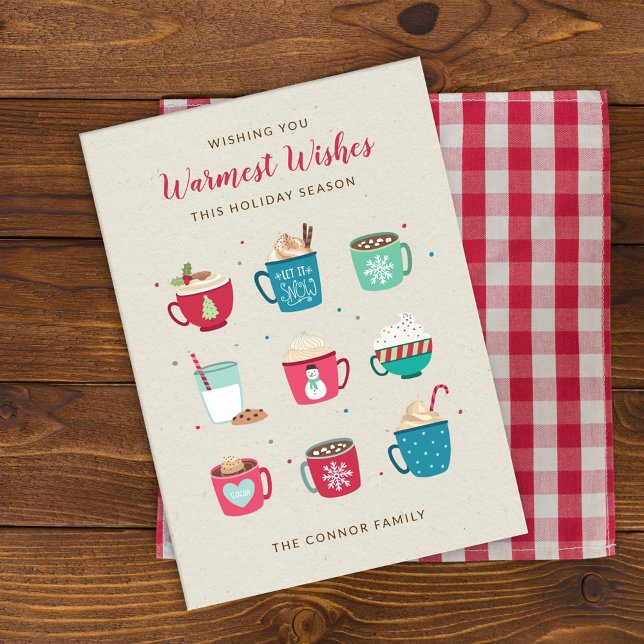Carte de vœux de vacances non photo Hot Cocoa (Créateur téléchargé)