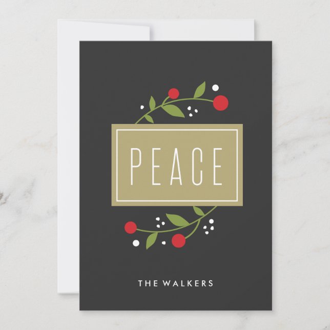 Carte de vœux de vacances Peace Berries (Devant)