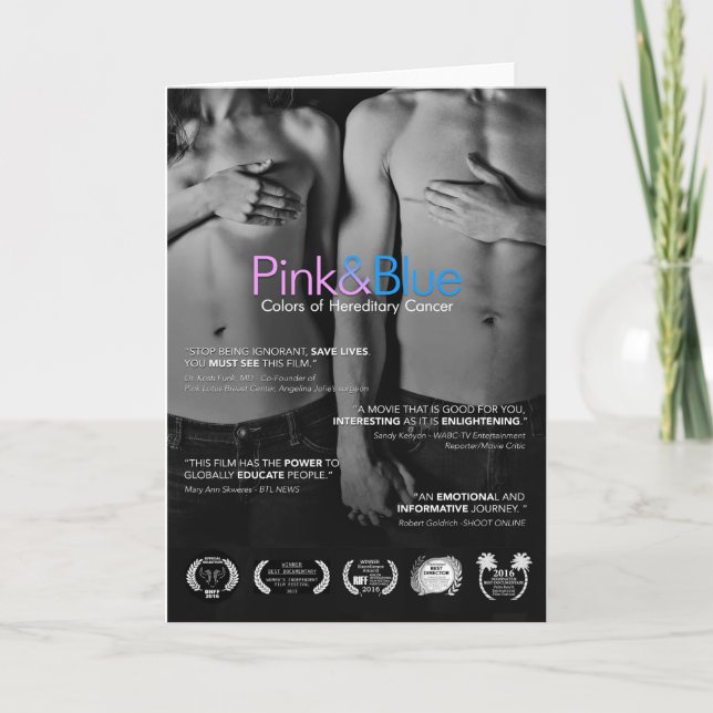 Carte de vœux de vacances personnalisable rose et  (Devant)