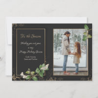 Carte de voeux de vacances photo de la saison