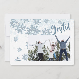Carte de vœux de vacances photo Flocons de neige
