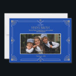 Carte de vœux de vacances photo Hanukkah joyeuse<br><div class="desc">Envoyez vos vœux de Hanukkah avec une photo préférée avec cette belle carte de vacances. (Photo de wirestock sur Freepik). La carte est facile à personnaliser avec votre libellé, police et couleur de police. Vous ne trouvez pas exactement ce que vous cherchez ? Tous nos produits peuvent être personnalisés pour...</div>