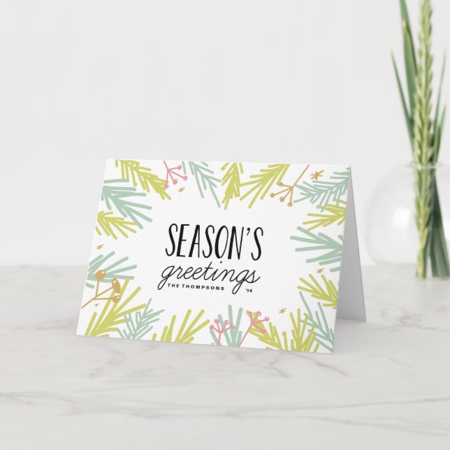 Carte de vœux de vacances Pine Burst (Devant)