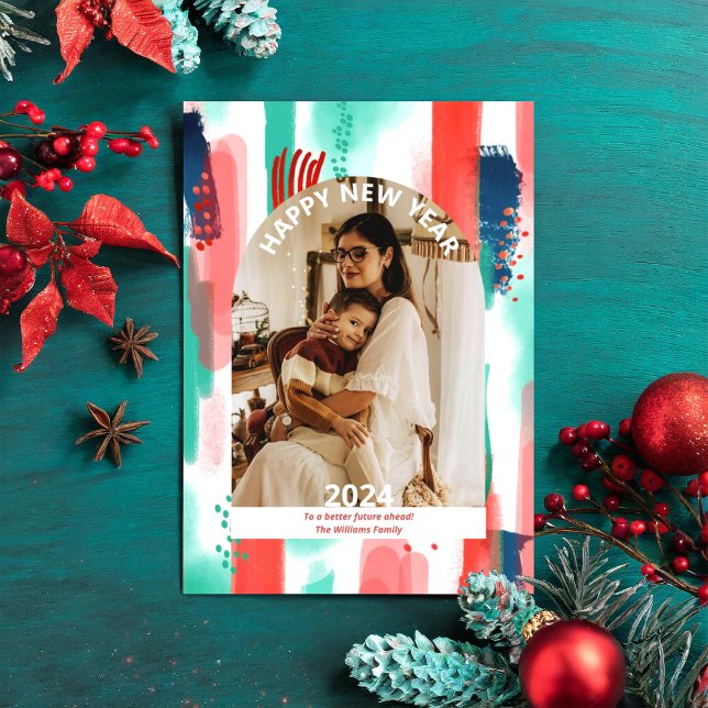 Carte de vœux de vacances plate et moderne pour le (Créateur téléchargé)