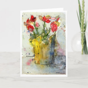 Carte de voeux de vacances Poinsettia