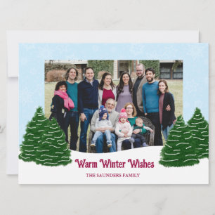 Carte de vœux de vacances Scène hivernale enneigée