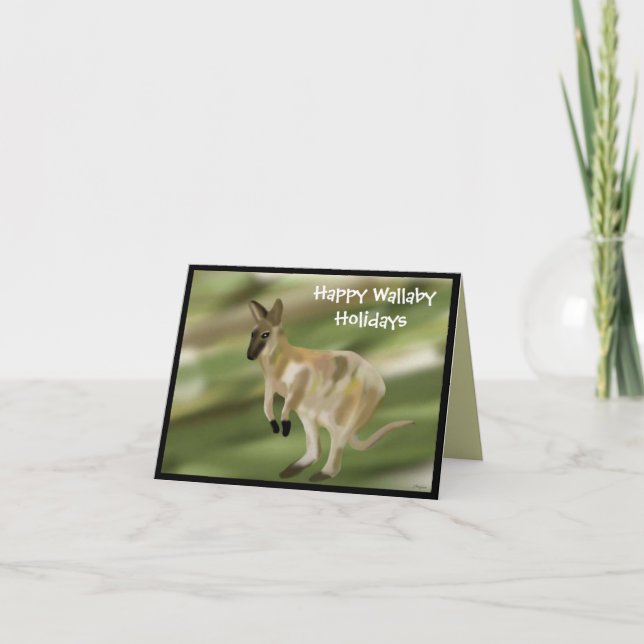 Carte de vœux de vacances Wallaby joyeuse (Devant)