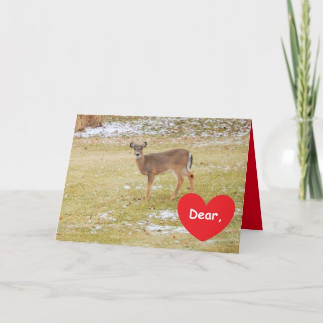 Carte de voeux de Valentine de cerfs communs (Devant)