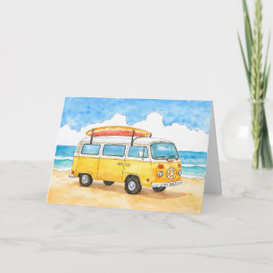 Carte de vœux de van de surfeur Stay Salty