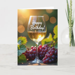 Carte de vœux de verre d'anniversaire de l'heure d