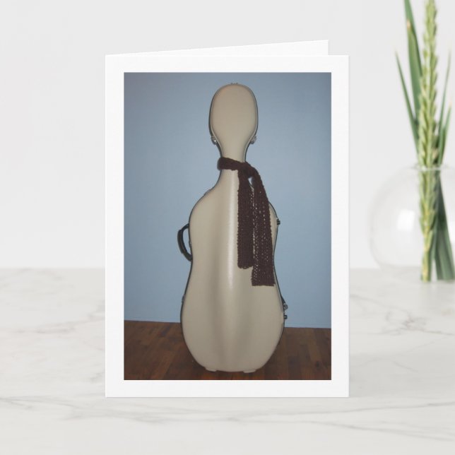 Carte de voeux de violoncelle d'hiver (Devant)