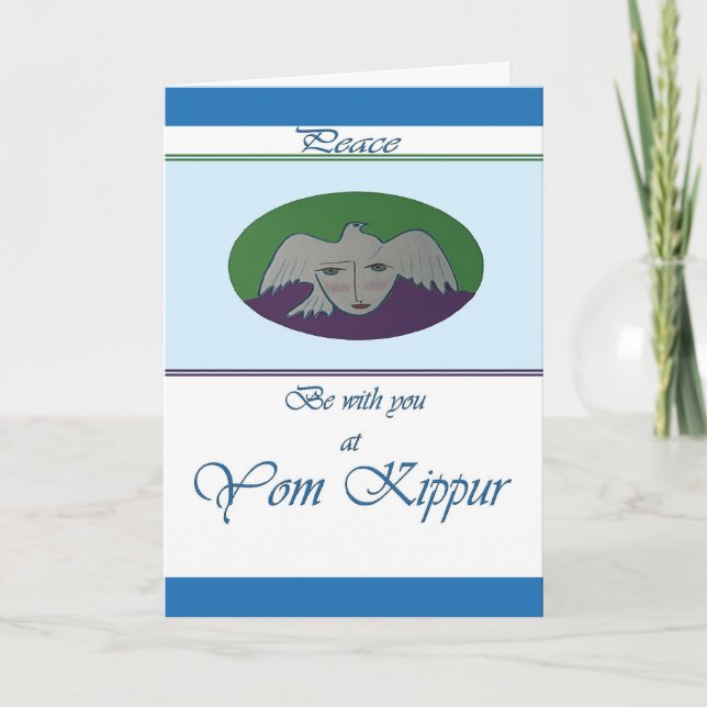 Carte de voeux de visage de pigeon de Yom Kippour (Devant)