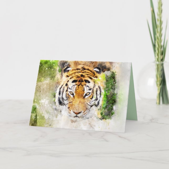 carte de voeux de visage de tigre (Devant)