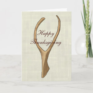 Carte de voeux de Wishbone de bon thanksgiving
