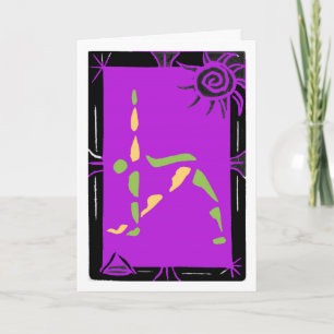 Carte de voeux de yoga avec Pose Trikonasana/Trian