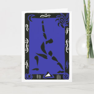 Carte de voeux de yoga avec Virabhadrasana I