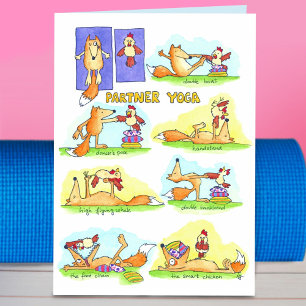 Carte de vœux de yoga partenaire par Nicole Janes
