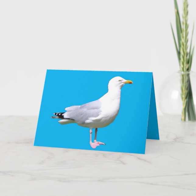 Carte de vœux debout personnalisable de mouette (Devant)