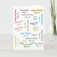 Carte de voeux Décembre, 12 Anniversaire