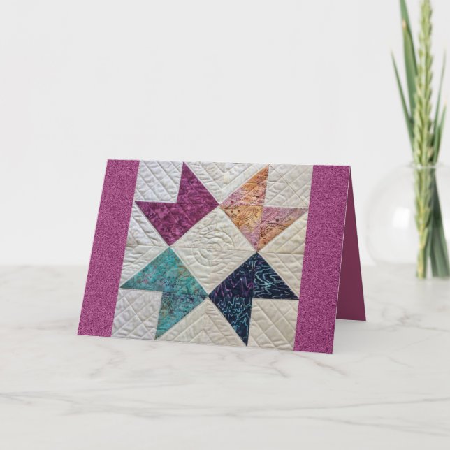 Carte de voeux d'édredon de batik (Devant)