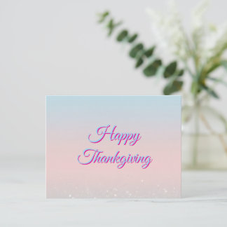 Carte de vœux dégradé pastel pour Thanksgiving