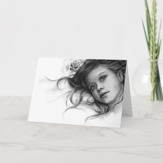 Carte de voeux d'enfant de rose d'hiver (Devant)