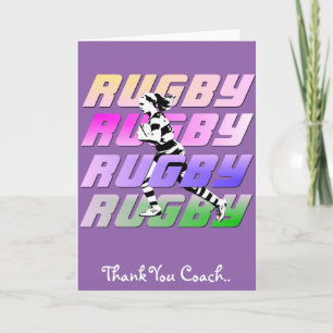 Carte de voeux d'entraîneur de rugby de Merci