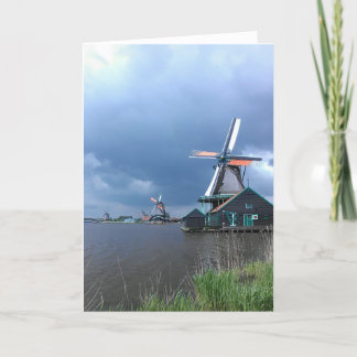 Carte de voeux des moulins à vent néerlandais