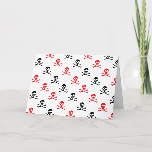 Carte de voeux des os croisés mignons (Devant)