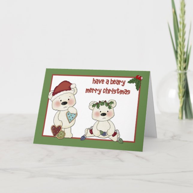 Carte de voeux des ours de Noël (Devant)