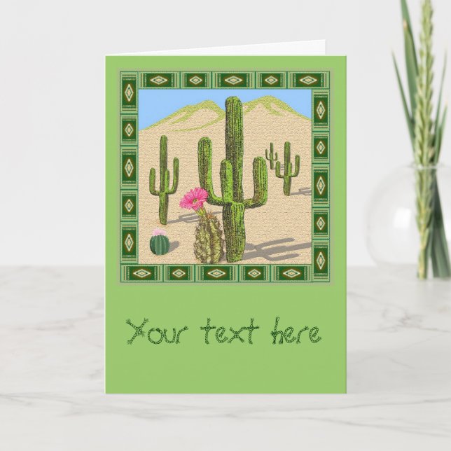 carte de voeux desert cactus (Devant)