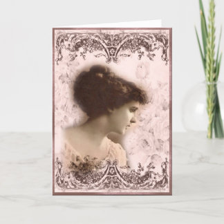 Carte de vœux, design de fille vintage