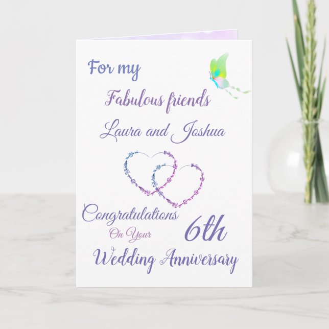 Carte de voeux design pour le 6e anniversaire des  (Devant)