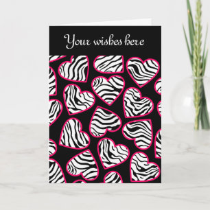 Carte de voeux design pour les coeurs Zebra