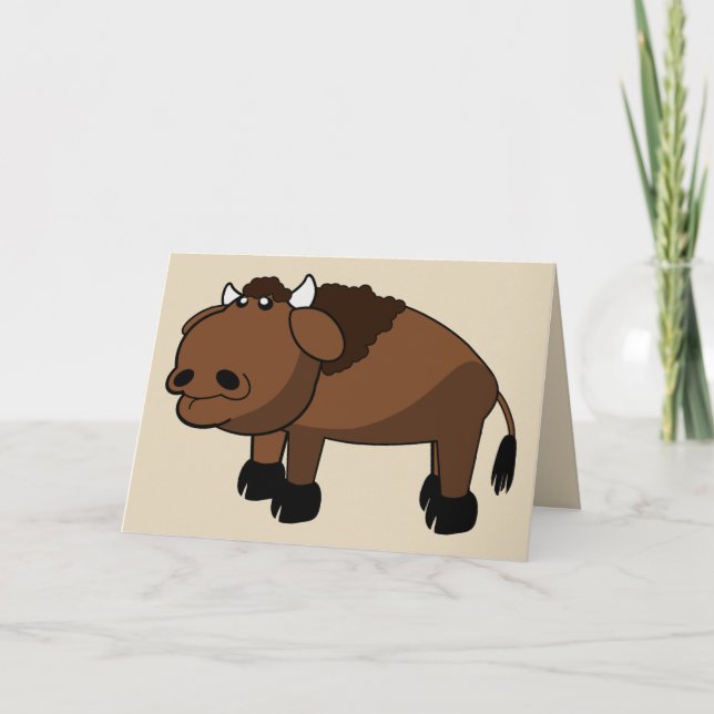 carte de vœux dessin animé buffle (Devant)