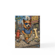 Carte de vœux dessin animé rétro