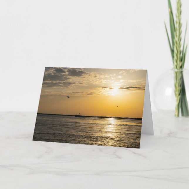 Carte de vœux Destin Sunset et hélicoptères (Devant)