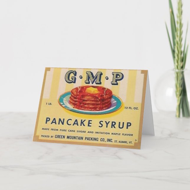 carte de voeux d'étiquette de sirop de crêpe de (Devant)