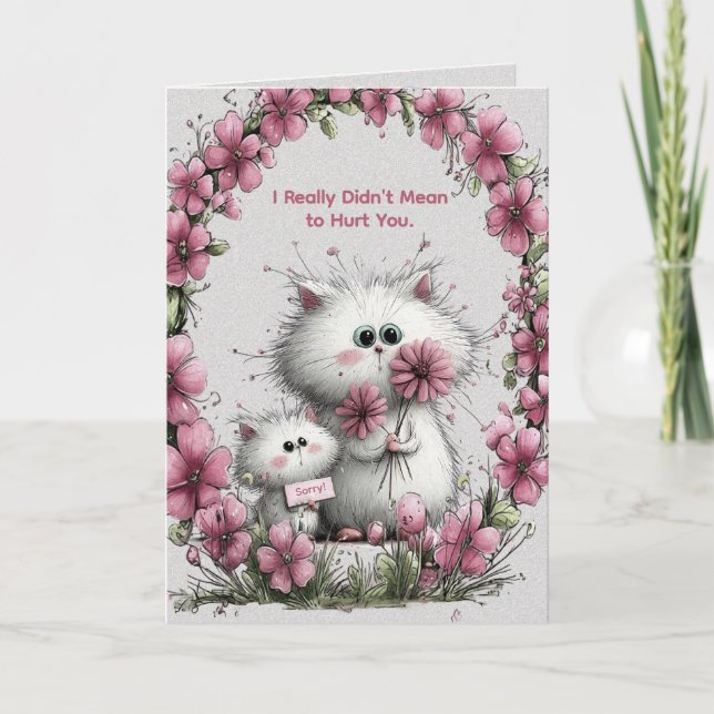 Carte de vœux d'excuse de chats très mignons (Devant)