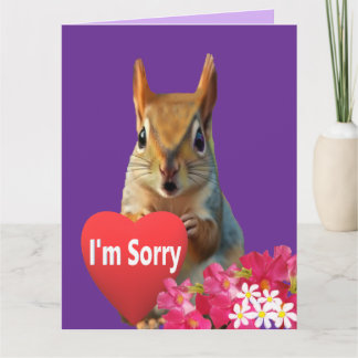 Carte de voeux d'excuse Squirrelly Sweet Heart
