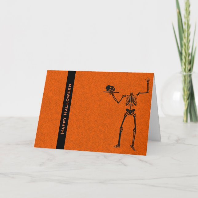 Carte de voeux d'Halloween avec crâne magique (Devant)