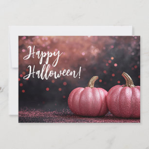 Carte de vœux d'Halloween citrouilles pailletées