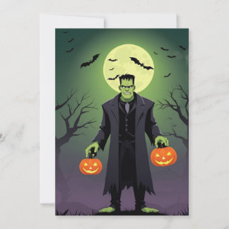 Carte de vœux d'Halloween de Frankenstein